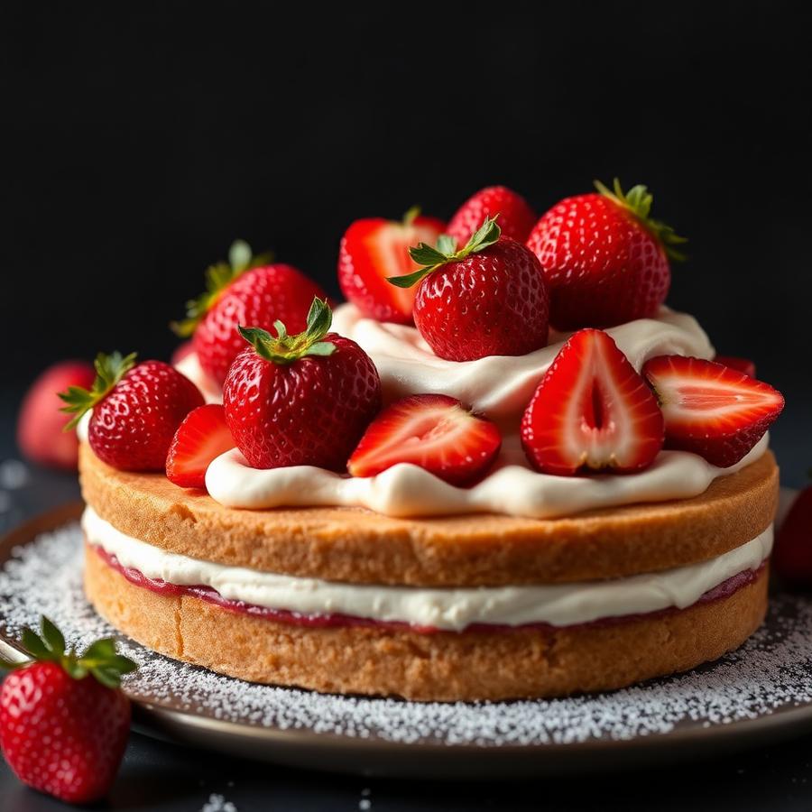 Torta de fresas con crema